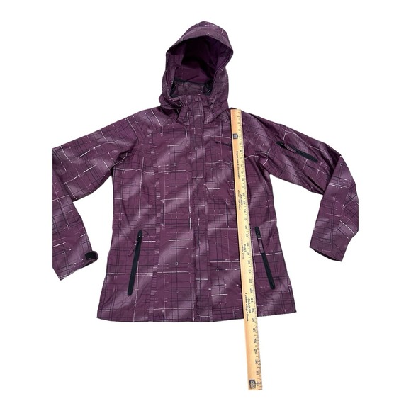 Columbia Omni Tech Jacket Women Sz M Purple Plaid No Liner Waterproof Shell Only - Picture 7 of 13